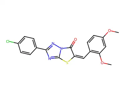 2-(4-Chloro-phenyl)-5-(2,4-dimethoxy-benzylidene)-thiazolo[3,2-b][1,2,4]triazol- structure