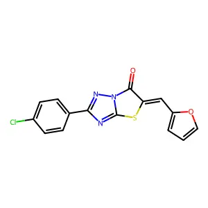 (5E)-2-(4-chlorophenyl)-5-(2-furylmethylene)[1,3]thiazolo[3,2-b][1,2,4]triazol-6(5H)-one structure