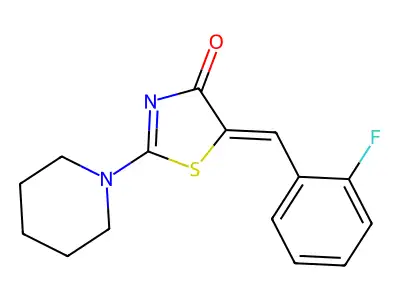 5-[(2-Fluorophenyl)methylene]-2-(1-piperidinyl)-4(5H)-thiazolone structure