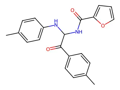 N-[2-(4-methylphenyl)-1-[(4-methylphenyl)amino]-2-oxoethyl]furan-2-carboxamide structure