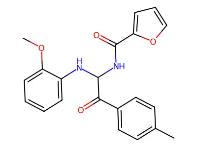 N-[1-(2-methoxyanilino)-2-(4-methylphenyl)-2-oxoethyl]furan-2-carboxamide structure