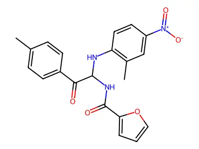 N-[1-{4-nitro-2-methylanilino}-2-(4-methylphenyl)-2-oxoethyl]-2-furamide structure