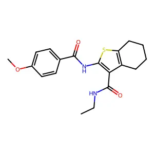 N-ethyl-2-(4-methoxybenzamido)-4,5,6,7-tetrahydro-1-benzothiophene-3-carboxamide structure