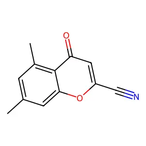 4H-1-Benzopyran-2-carbonitrile, 5,7-dimethyl-4-oxo- structure