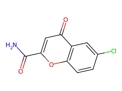 4H-1-Benzopyran-2-carboxamide, 6-chloro-4-oxo- structure