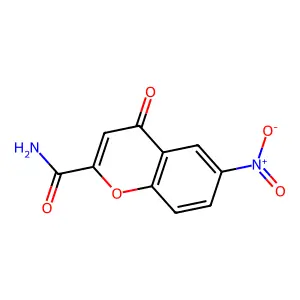 4H-1-Benzopyran-2-carboxamide, 6-nitro-4-oxo- structure