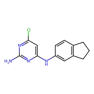6-chloro-N4-(2,3-dihydro-1H-inden-5-yl)pyrimidine-2,4-diamine structure