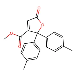 3-Furoic acid, 2,5-dihydro-5-oxo-2,2-di-p-tolyl-, methyl ester structure