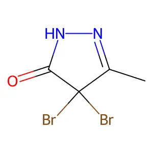 4,4-Dibromo-3-methyl-2-pyrazolin-5-one structure