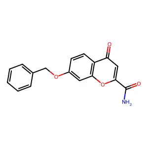 4H-1-Benzopyran-2-carboxamide, 4-oxo-7-(phenylmethoxy)- structure