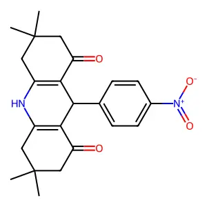 3,3,6,6-Tetramethyl-9-(4-nitrophenyl)-2,4,5,7,9,10-hexahydroacridine-1,8-dione structure