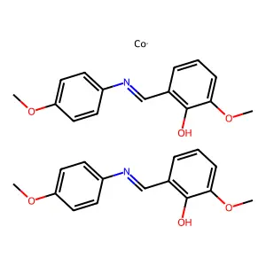 Cobalt;bis(2-methoxy-6-[(4-methoxyphenyl)iminomethyl]phenol) structure