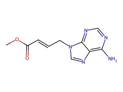Methyl 4-(6-aminopurin-9-yl)but-2-enoate structure