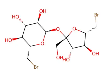 6-Bromo-6-deoxyhex-2-ulofuranosyl 6-bromo-6-deoxyhexopyranoside structure