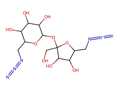 2-(azidomethyl)-6-[5-(azidomethyl)-3,4-dihydroxy-2-(hydroxymethyl)oxolan-2-yl]oxyoxane-3,4,5-triol structure