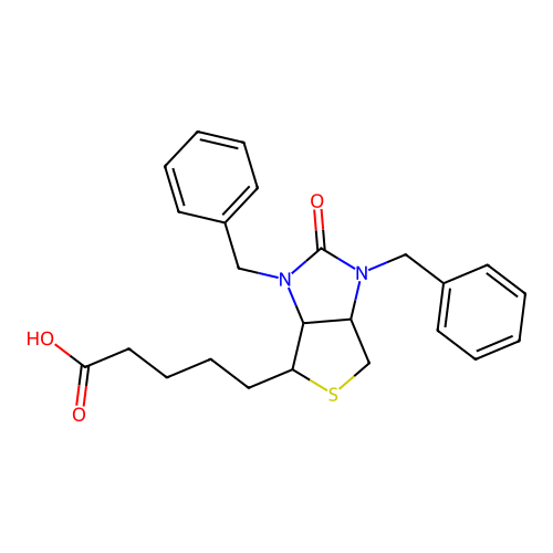 (3aS,4S,6aR)-Hexahydro-2-oxo-1,3-bis(phenylmethyl)-1H-thieno[3,4-d]imidazole-4-pentanoic acid structure