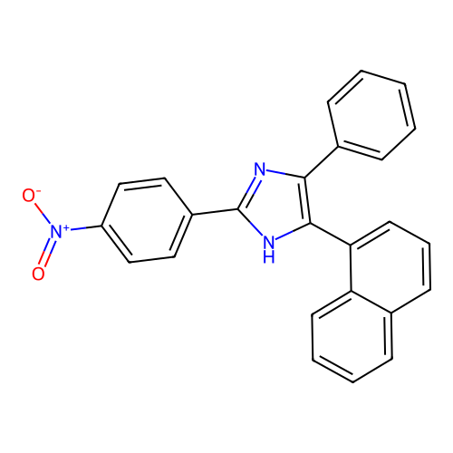 4-(naphthalen-1-yl)-2-(4-nitrophenyl)-5-phenyl-1H-imidazole structure