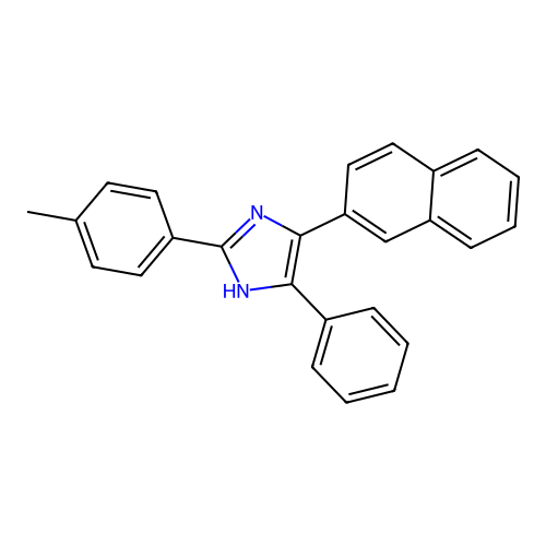 2-(4-methylphenyl)-5-(2-naphthyl)-4-phenyl-1H-imidazole structure