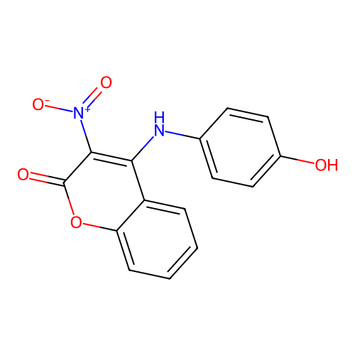 4-(4-Hydroxy-phenylamino)-3-nitro-chromen-2-one structure