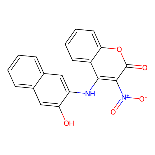 4-[(3-hydroxynaphthalen-2-yl)amino]-3-nitro-2H-chromen-2-one structure