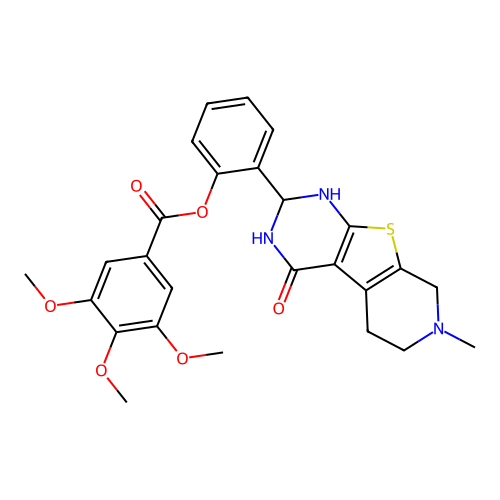 2-(7-methyl-4-oxo-1,2,3,4,5,6,7,8-octahydropyrido[4',3':4,5]thieno[2,3-d]pyrimidin-2-yl)phenyl 3,4,5-trimethoxybenzoate structure