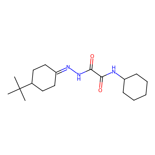 2-[N'-(4-tert-Butyl-cyclohexylidene)-hydrazino]-N-cyclohexyl-2-oxo-acetamide structure