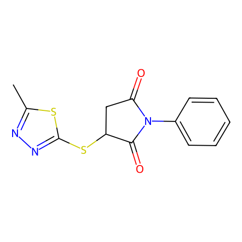 3-[(5-Methyl-1,3,4-thiadiazol-2-yl)sulfanyl]-1-phenylpyrrolidine-2,5-dione structure