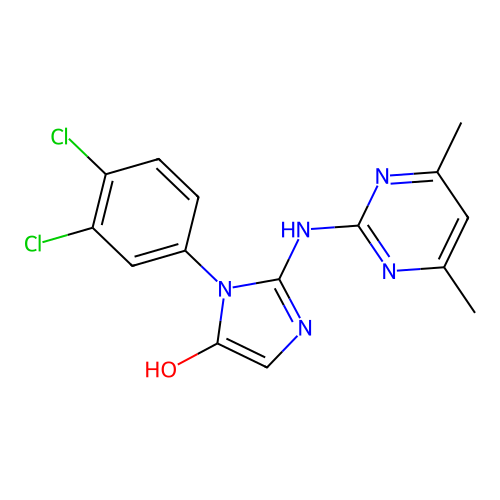 1-(3,4-Dichlorophenyl)-2-[(4,6-dimethylpyrimidin-2-yl)amino]imidazol-5-ol structure