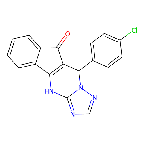 10-(4-chlorophenyl)-10H-indeno[1,2-d][1,2,4]triazolo[1,5-a]pyrimidin-9-ol structure