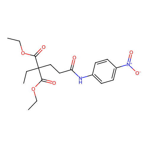 Diethyl ethyl{3-[(4-nitrophenyl)amino]-3-oxopropyl}propanedioate structure