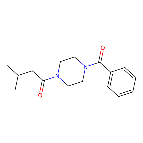 1-Benzoyl-4-(3-methylbutanoyl)piperazine structure