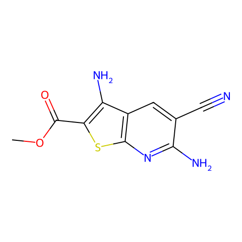 Methyl 3,6-diamino-5-cyanothieno[2,3-b]pyridine-2-carboxylate structure