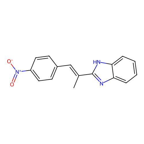 2-(2-{4-nitrophenyl}-1-methylvinyl)-1H-benzimidazole structure