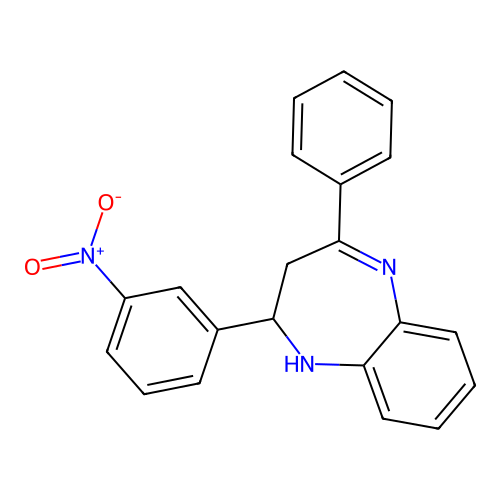 2-(3-nitrophenyl)-4-phenyl-2,3-dihydro-1H-1,5-benzodiazepine structure