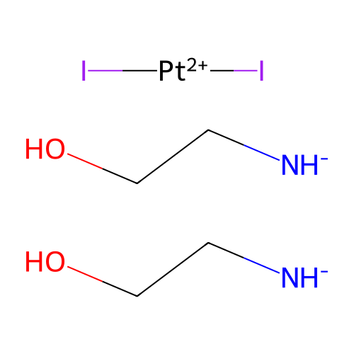 Diiodoplatinum(2+);bis(2-hydroxyethylazanide) structure