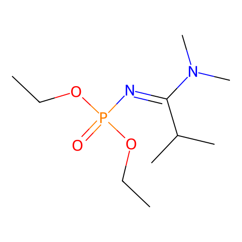 Diethyl 1-(dimethylamino)-2-methylpropylideneamidophosphate structure