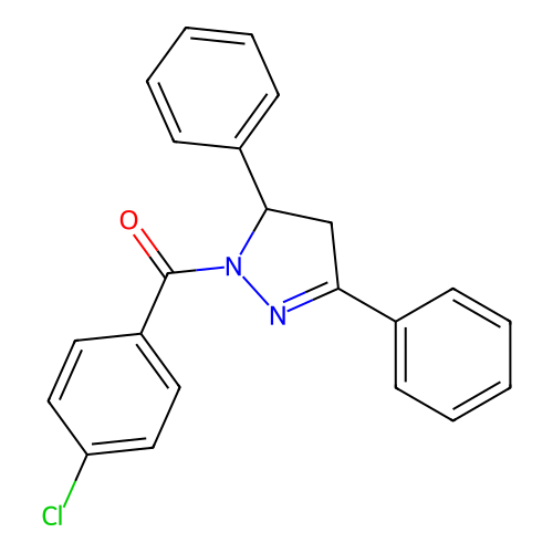 (4-chlorophenyl)(3,5-diphenyl-4,5-dihydro-1H-pyrazol-1-yl)methanone structure