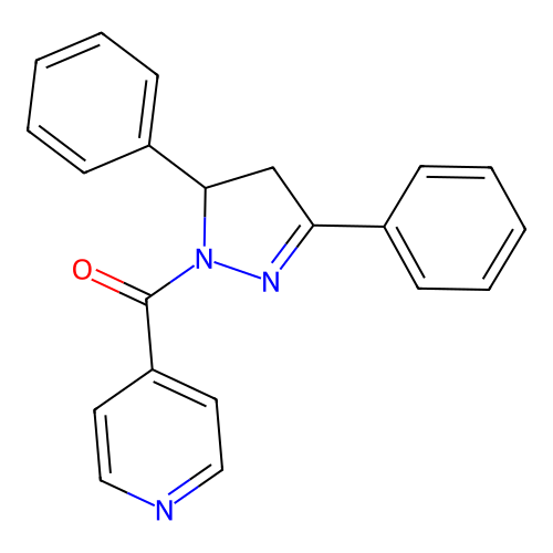 (3,5-Diphenyl-4,5-dihydro-1H-pyrazol-1-yl)(pyridin-4-yl)methanone structure