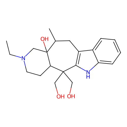 Pyrido[3',4':5,6]cyclohept[1,2-b]indole-5,5(1H)-dimethanol, 2-ethyl-2,3,4,4a,6,11,12,12a-octahydro-12a-hydroxy-12-methyl- structure