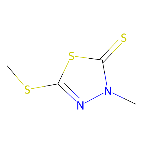 3-methyl-5-(methylsulfanyl)-1,3,4-thiadiazole-2(3H)-thione structure