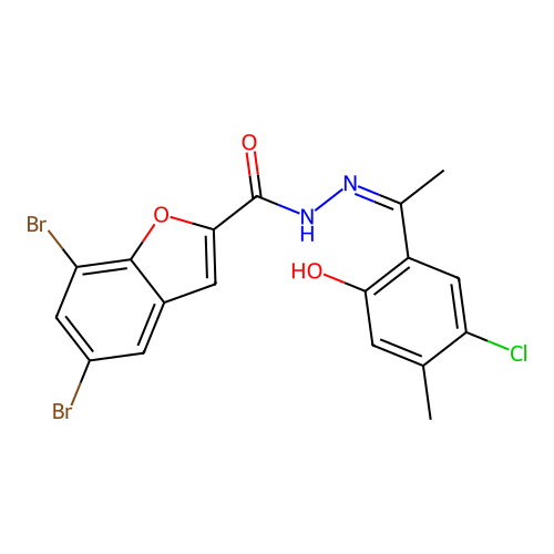 5,7-dibromo-N'-[(1Z)-1-(3-chloro-4-methyl-6-oxocyclohexa-2,4 structure