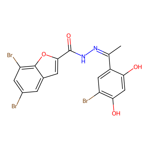 5,7-dibromo-N'-[(1Z)-1-(3-bromo-4-hydroxy-6-oxocyclohexa-2,4 structure