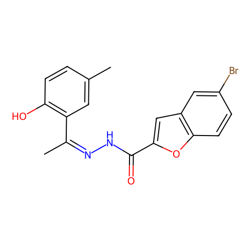 5-bromo-N'-[(1E)-1-(3-methyl-6-oxocyclohexa-2,4-dien-1-ylide structure