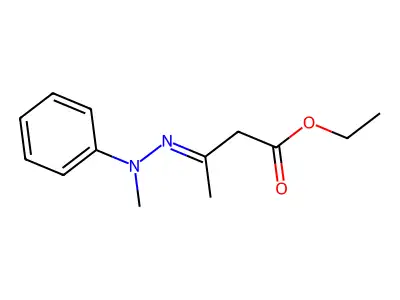 Ethyl 3-[methyl(phenyl)hydrazinylidene]butanoate structure