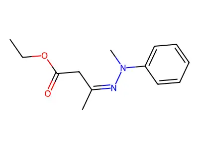 Ethyl (Z)-3-(N'-methyl-N-phenylhydrazono)-2-butanoate structure