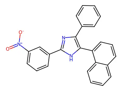 5-naphthalen-1-yl-2-(3-nitrophenyl)-4-phenyl-1H-imidazole structure