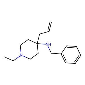 N-benzyl-1-ethyl-4-prop-2-enylpiperidin-4-amine structure