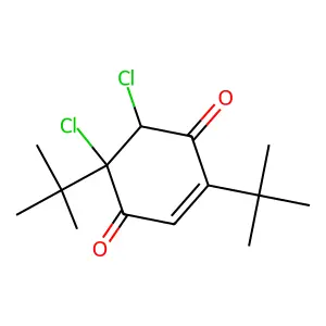 2,5-Ditert-butyl-5,6-dichloro-2-cyclohexene-1,4-dione structure