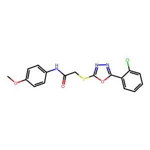 2-((5-(2-chlorophenyl)-1,3,4-oxadiazol-2-yl)thio)-N-(4-methoxyphenyl)acetamide structure