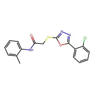 2-((5-(2-Chlorophenyl)-1,3,4-oxadiazol-2-yl)thio)-N-(o-tolyl)acetamide structure